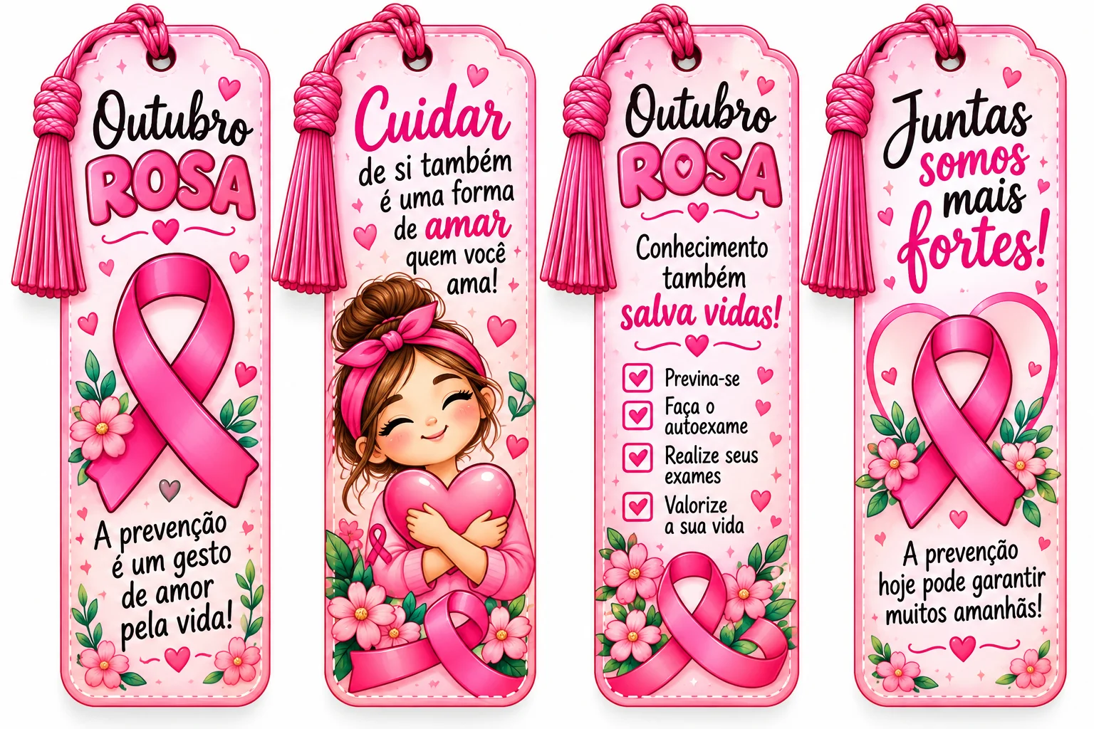 Marca textos Outubro Rosa em Pdf Educação Infantil Fundamental — amostra 2: 💗 Marca-Texto Outubro Rosa – Pequenos Gestos,…