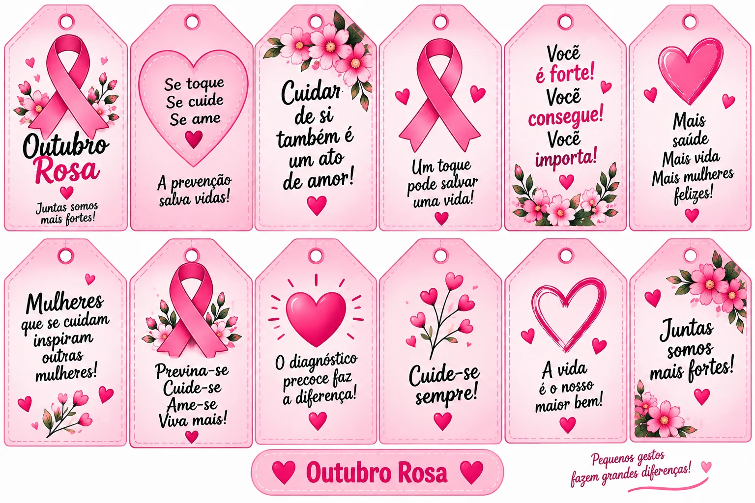 Marca textos Outubro Rosa em Pdf Educação Infantil Fundamental — amostra 4: 💗 Marca-Texto Outubro Rosa – Pequenos Gestos,…