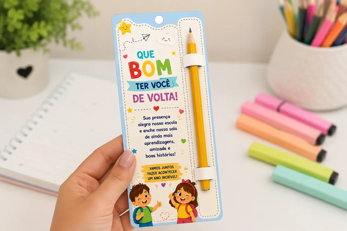 📚✨ Marcador de Página com Lápis – Volta às Aulas ✨ — capa do material