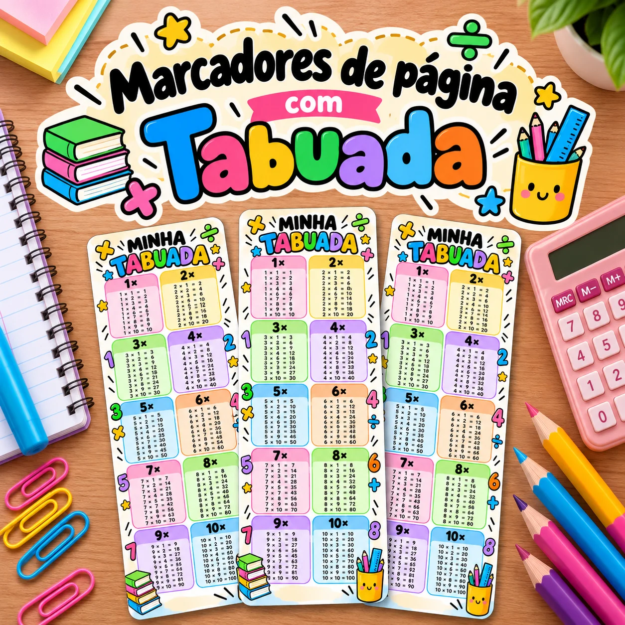 Marcador de Página com Tabuada do 1 ao 10 | Matemática — capa do material