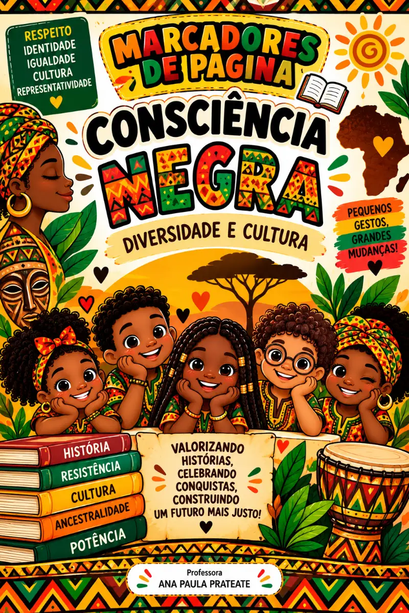 MARCADOR DE PÁGINA DIA DA CONSCIÊNCIA NEGRA - DIVERSIDADE — Datas comemorativas para Fundamental II (6º–9º): Ideias de…