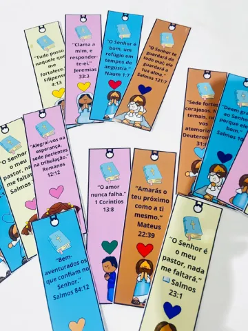 Marcadores de Bíblia Infantil - Ensino Religioso — amostra 1: 📚O Kit de Marcadores Bíblicos é um arquivo digital em PDF…