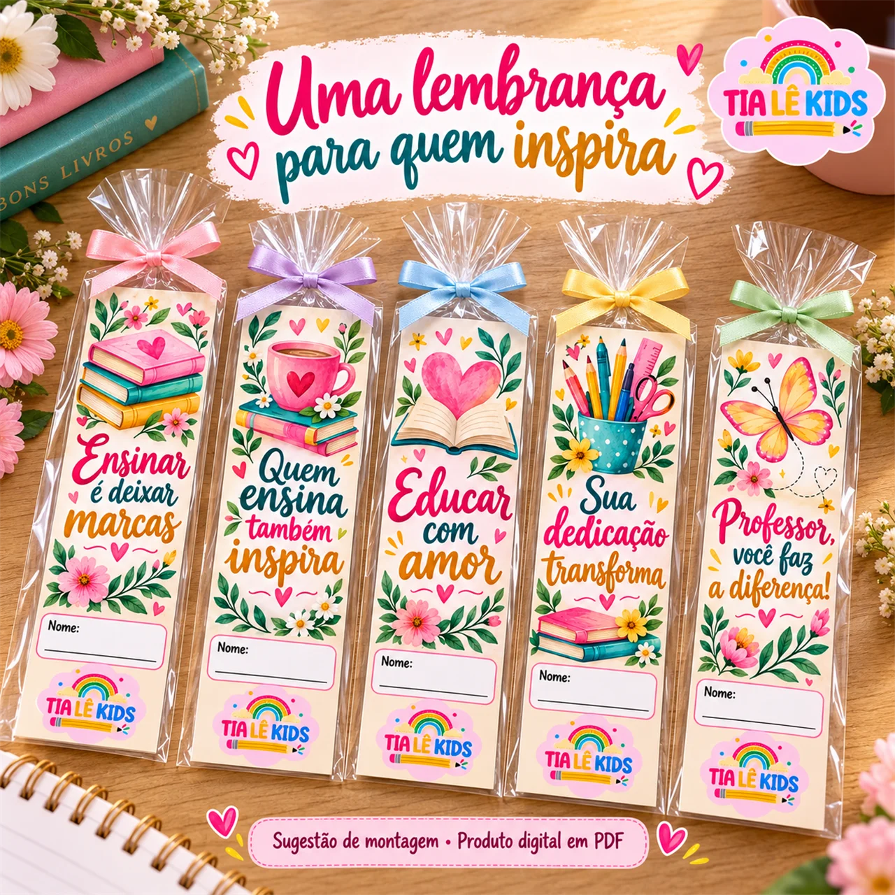 Marcadores de Leitura para Professores | 15 Modelos para Imprimir — amostra 1: O que você recebe • 1 arquivo digital em PDF…