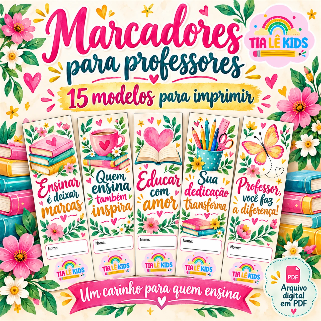 Marcadores de Leitura para Professores | 15 Modelos para Imprimir — capa do material