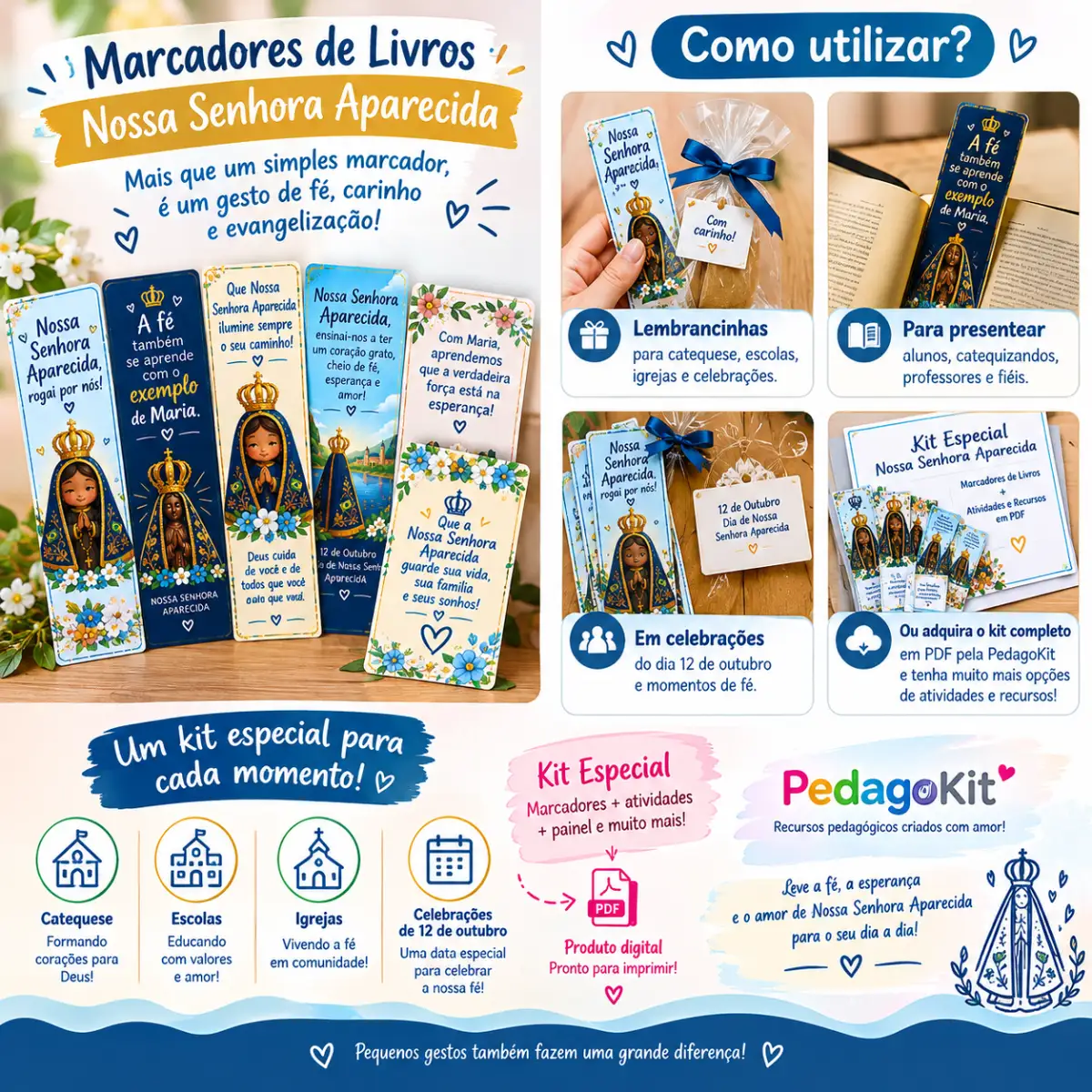 Marcadores de livros Nossa Senhora Aparecida — Datas comemorativas para Todas as séries: Celebre o dia de Nossa Senhora…