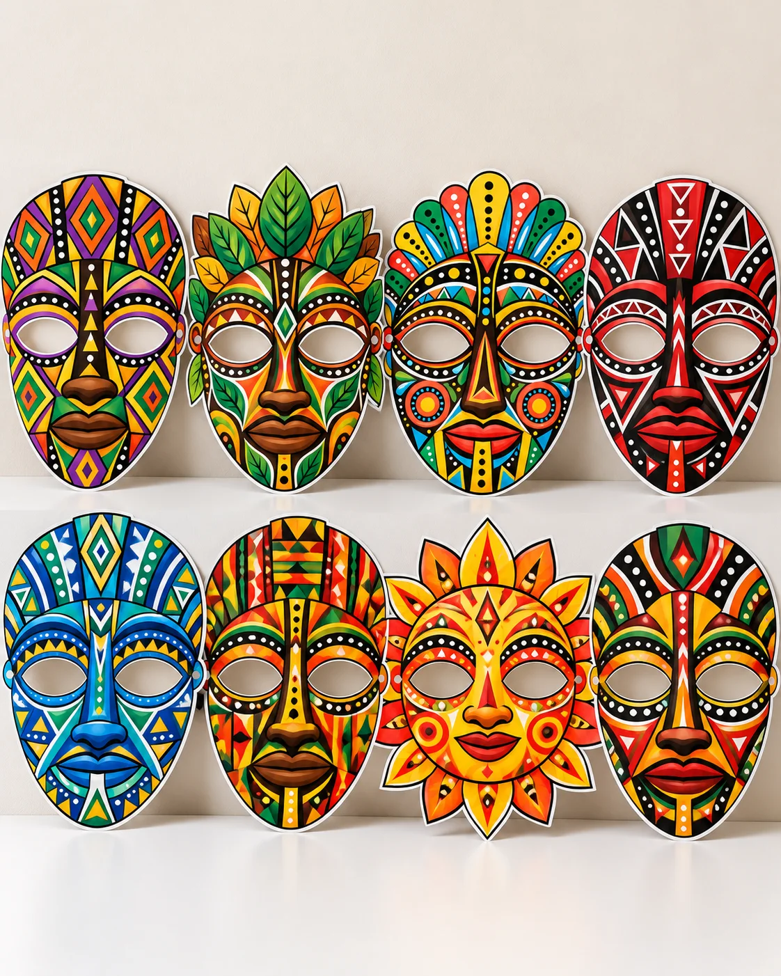 MÁSCARAS AFRICANAS COLORIDAS – 12 MODELOS — amostra 1: Leve mais cultura, diversidade e beleza para suas atividades… MÁSCARAS AFRICANAS COLORIDAS – 12 MODELOS — amostra 1: Leve mais cultura, diversidade e beleza para suas atividades…