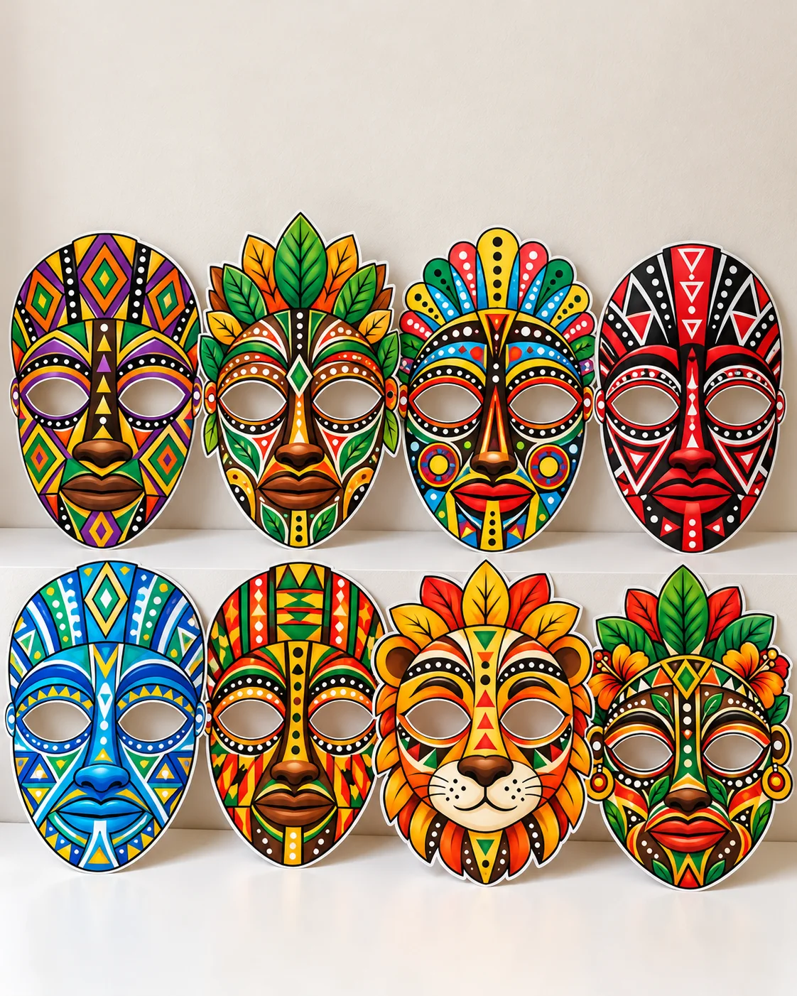 MÁSCARAS AFRICANAS COLORIDAS – 12 MODELOS — amostra 3: Leve mais cultura, diversidade e beleza para suas atividades… MÁSCARAS AFRICANAS COLORIDAS – 12 MODELOS — amostra 3: Leve mais cultura, diversidade e beleza para suas atividades…