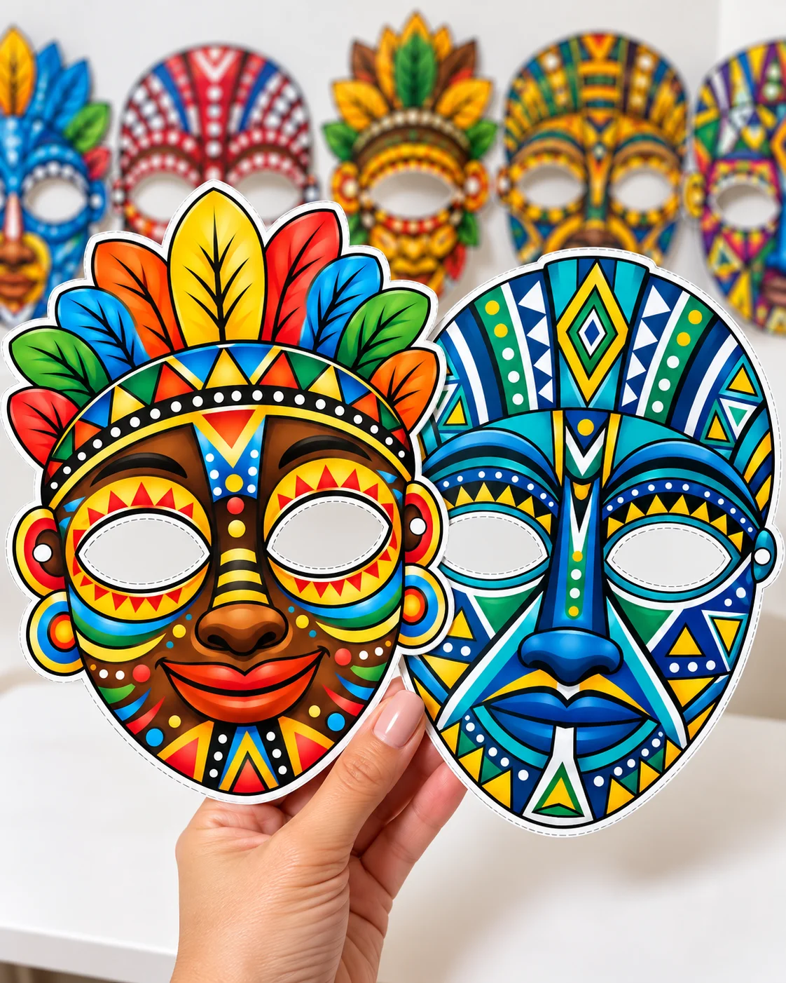 MÁSCARAS AFRICANAS COLORIDAS – 12 MODELOS — amostra 4: Leve mais cultura, diversidade e beleza para suas atividades… MÁSCARAS AFRICANAS COLORIDAS – 12 MODELOS — amostra 4: Leve mais cultura, diversidade e beleza para suas atividades…