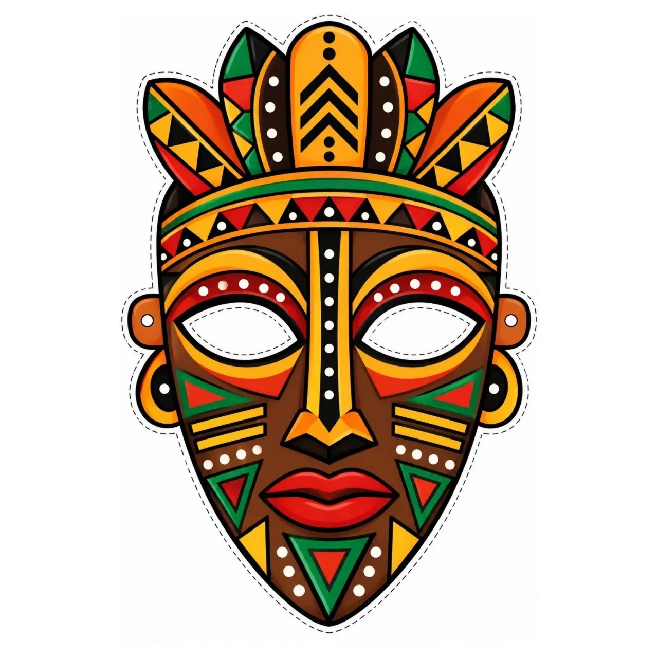 Máscaras Africanas Coloridas e para colorir! — amostra 1: .O que você receberá?