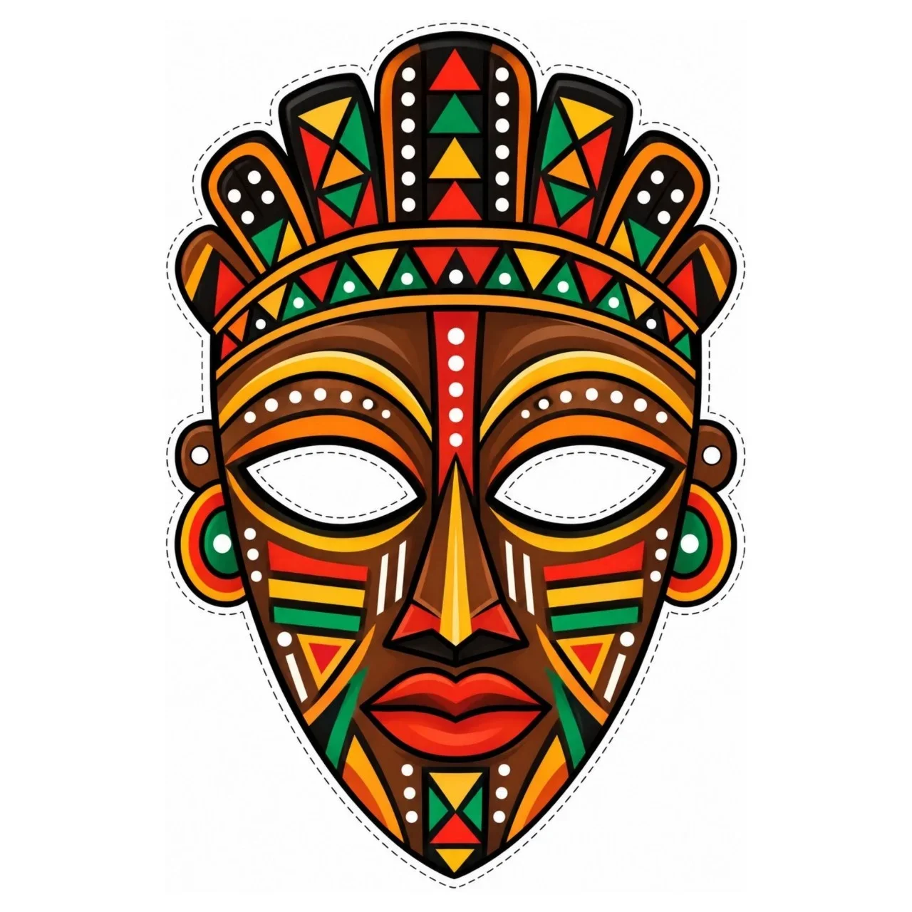 Máscaras Africanas Coloridas e para colorir! — amostra 3: 10 modelos diferentes de Máscaras Africanas coloridas