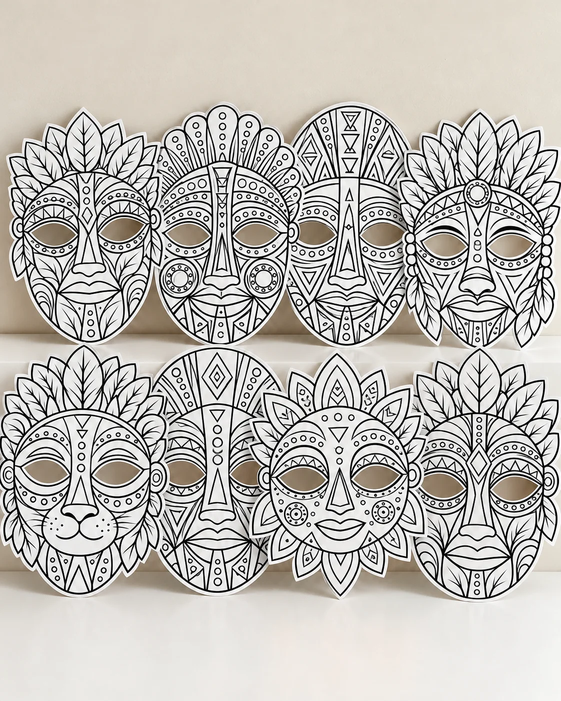 MÁSCARAS AFRICANAS PARA COLORIR – 12 MODELOS — amostra 2: ✨ Uma atividade criativa para trabalhar a cultura africana, a…