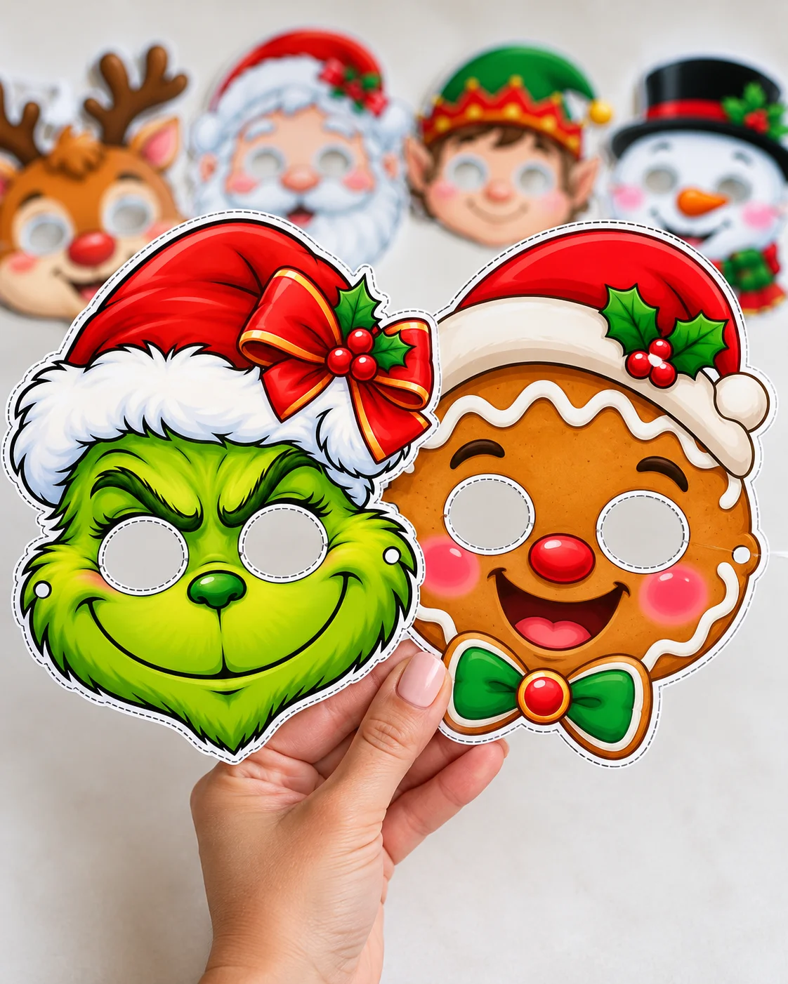 MÁSCARAS DE NATAL – 10 MODELOS INCRÍVEIS — amostra 5: Deixe o Natal ainda mais divertido e encantador com máscaras…