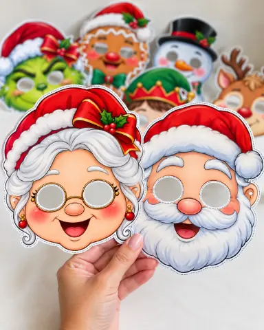 MÁSCARAS DE NATAL – 10 MODELOS INCRÍVEIS EM PDF — capa do material