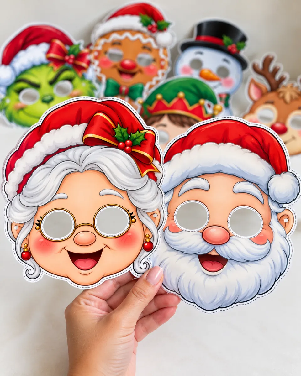 MÁSCARAS DE NATAL – 10 MODELOS INCRÍVEIS EM PDF — Outros para Ensino Fundamental I (1º–5º): Deixe o Natal ainda mais…