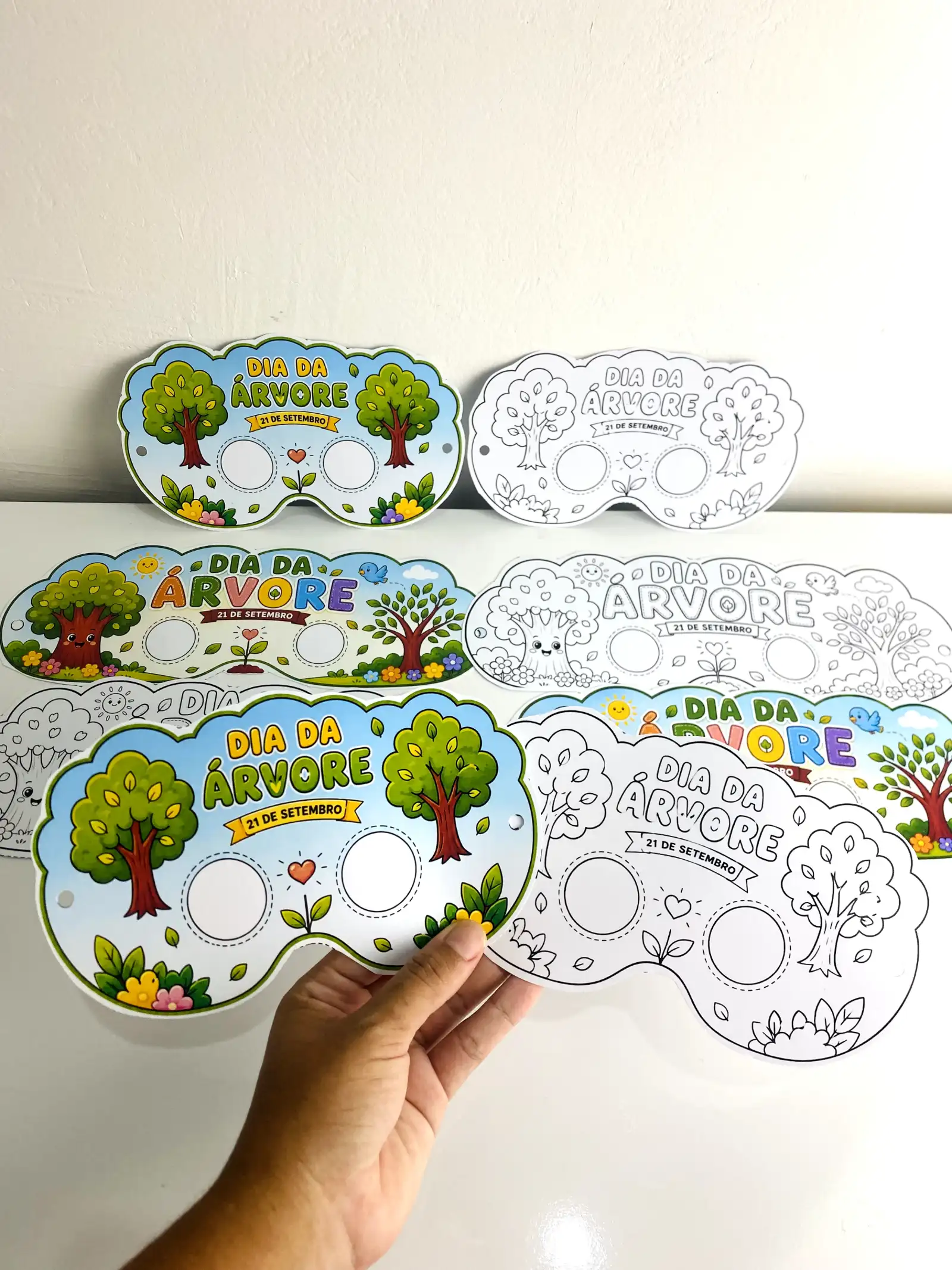 Máscaras Dia da Árvore – Coloridas e para Colorir — Datas comemorativas para Educação Infantil: Máscaras do Dia da Árvore…
