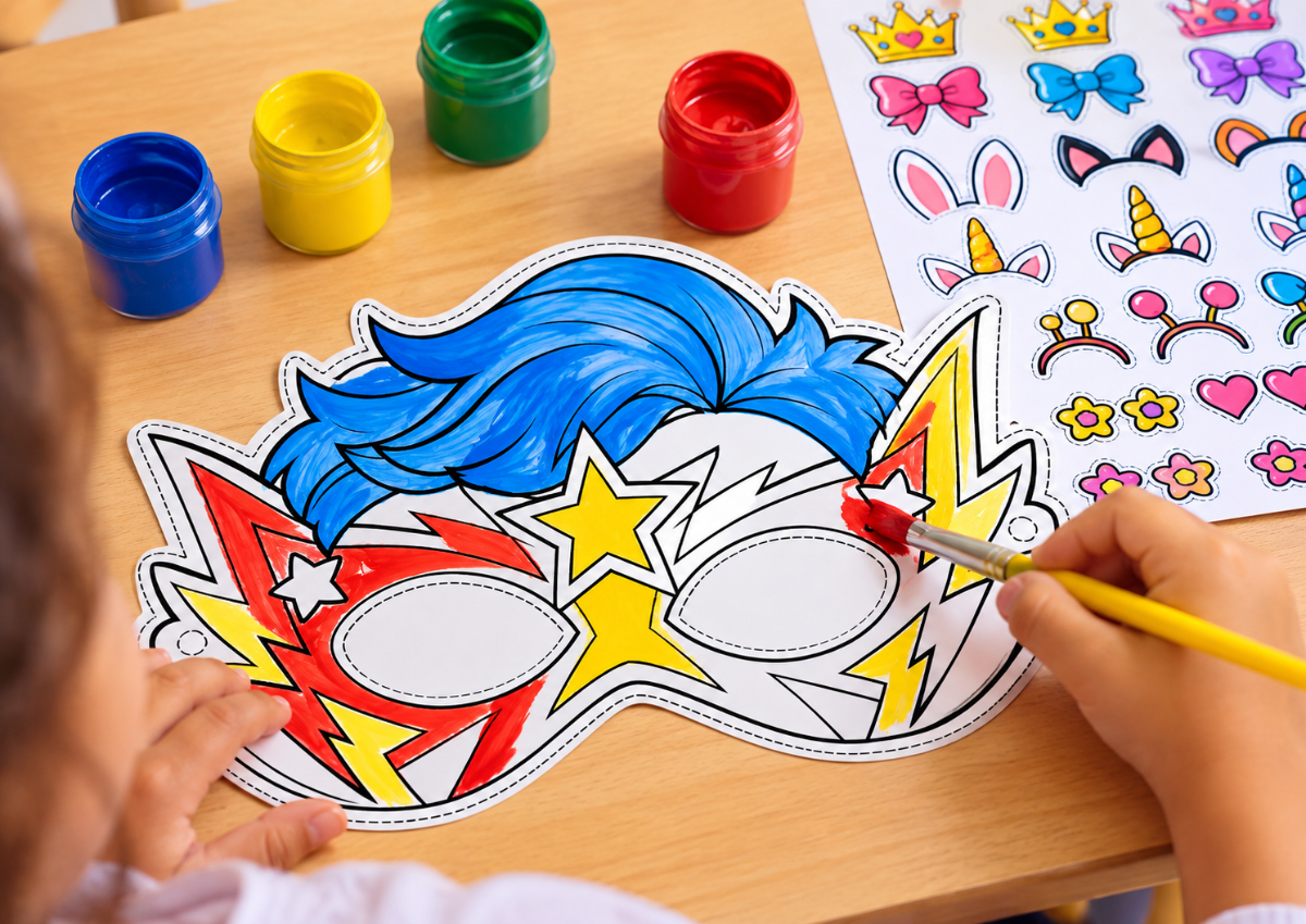 Máscaras Divertidas para o Dia das Crianças | Atividade Infantil para Imprimir e Personalizar — amostra 2: Transforme o Dia…