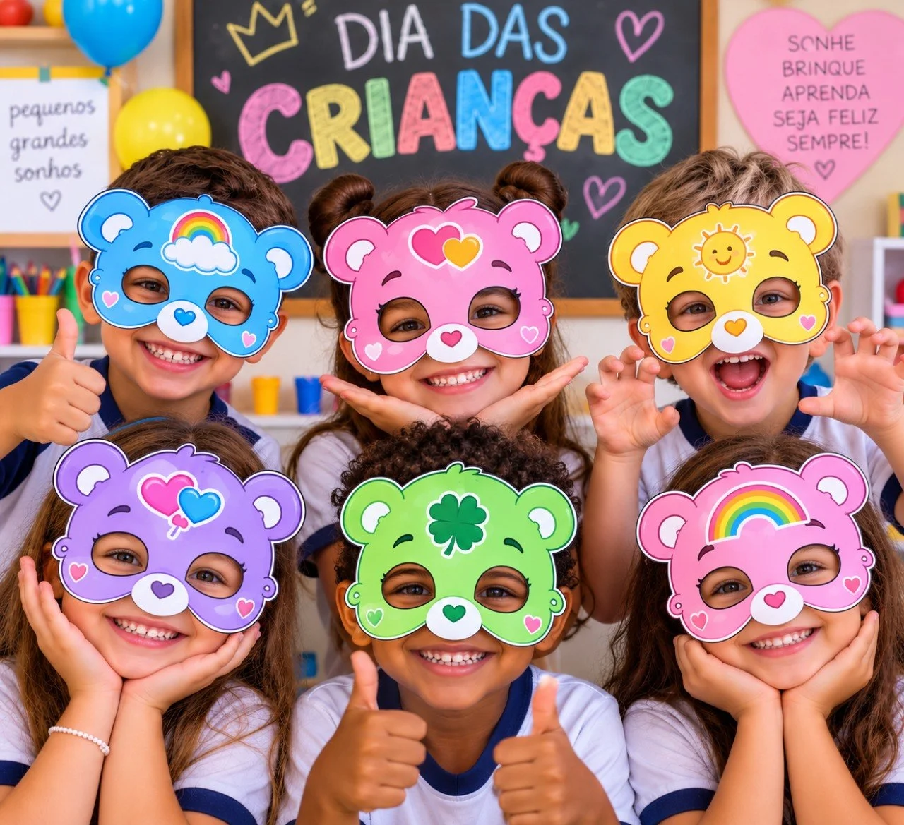 MÁSCARAS URSINHOS CARINHOSOS – DIA DAS CRIANÇAS! — Datas comemorativas para Todas as séries: eixe o Dia das Crianças ainda…