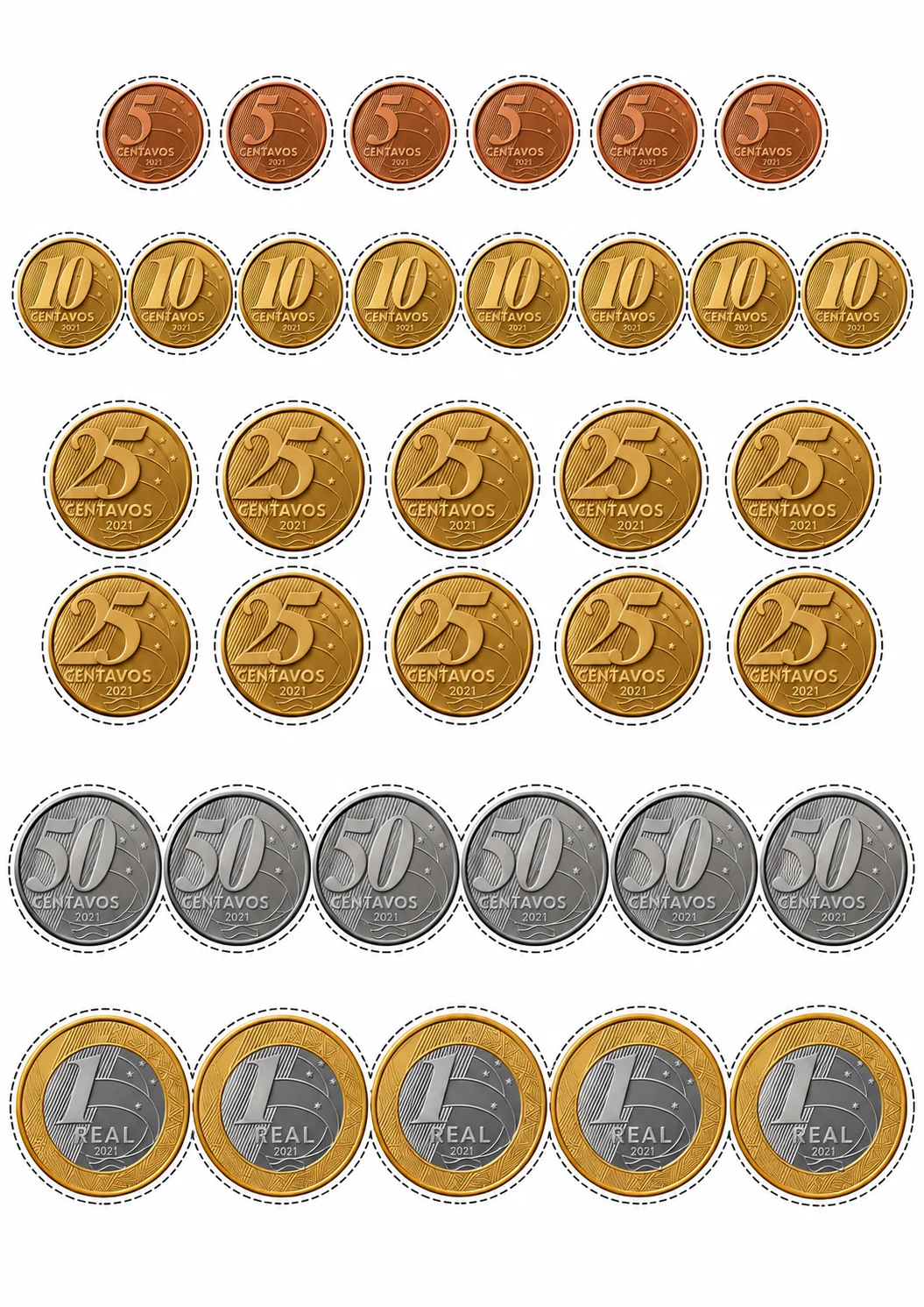 Matemática, Cédulas, Moedas, cofre e Desafios de Educação Financeira — amostra 4: Atividade lúdica de Matemática e Educação…