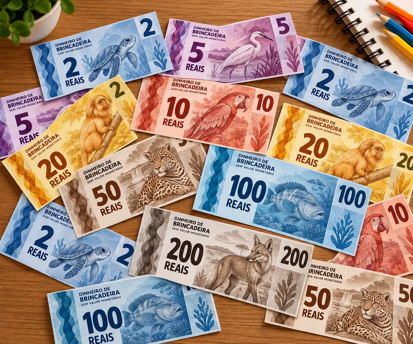 Matemática, Cédulas, Moedas, cofre e Desafios de Educação Financeira — amostra 5: Atividade lúdica de Matemática e Educação…