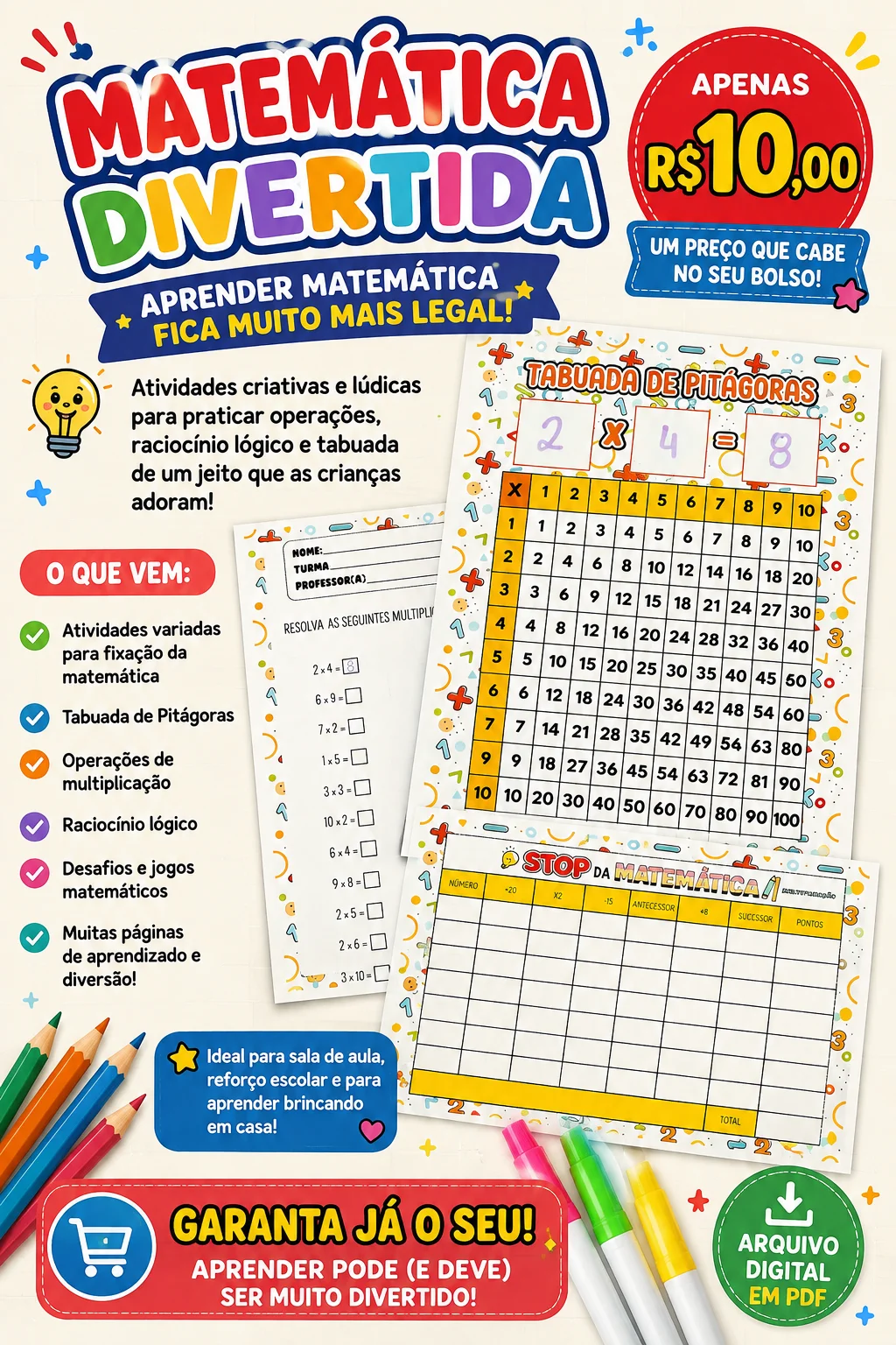 MATEMÁTICA DIVERTIDA - ALFABETIZAÇÃO INICIAL — Alfabetização para Todas as séries: Que tal transformar a prática da…