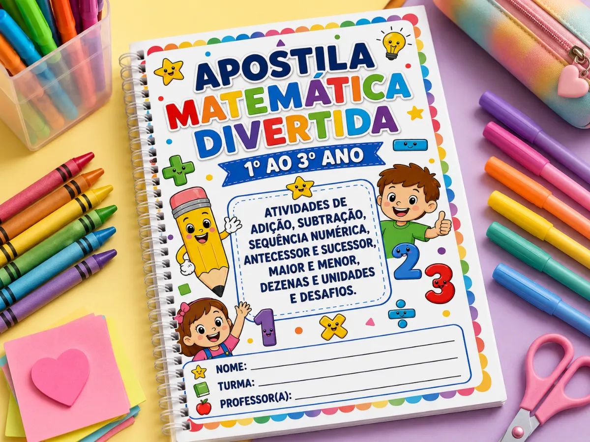 Matemática Divertida - Atividades para 1°, 2° e 3° anos — amostra 4: Uma apostila colorida, atrativa e cheia de atividades…