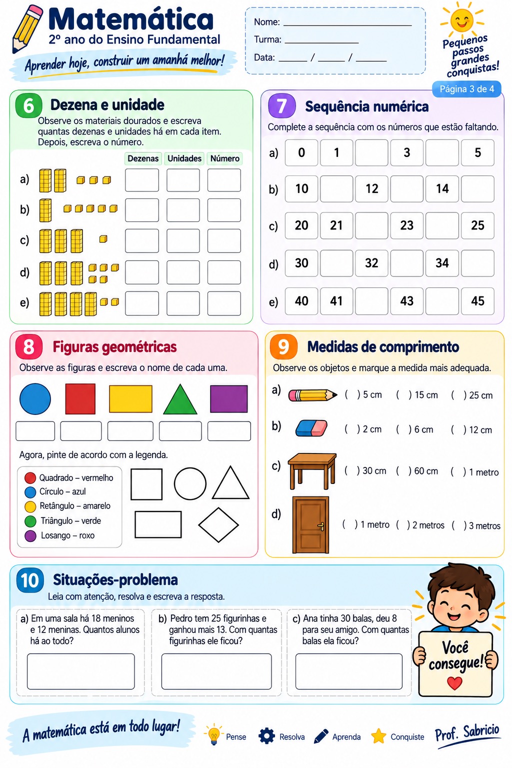 Matemática em Ação – Atividades para o 2º Ano do Ensino Fundamental — amostra 1: Apostila colorida e didática com…