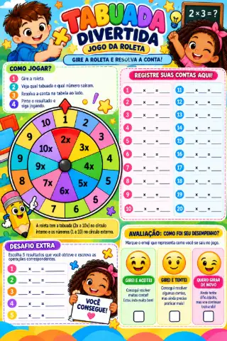 MATEMÁTICA - TABUADA DIVERTIDA 4º E 5º ANO — amostra 2: O que vem no material