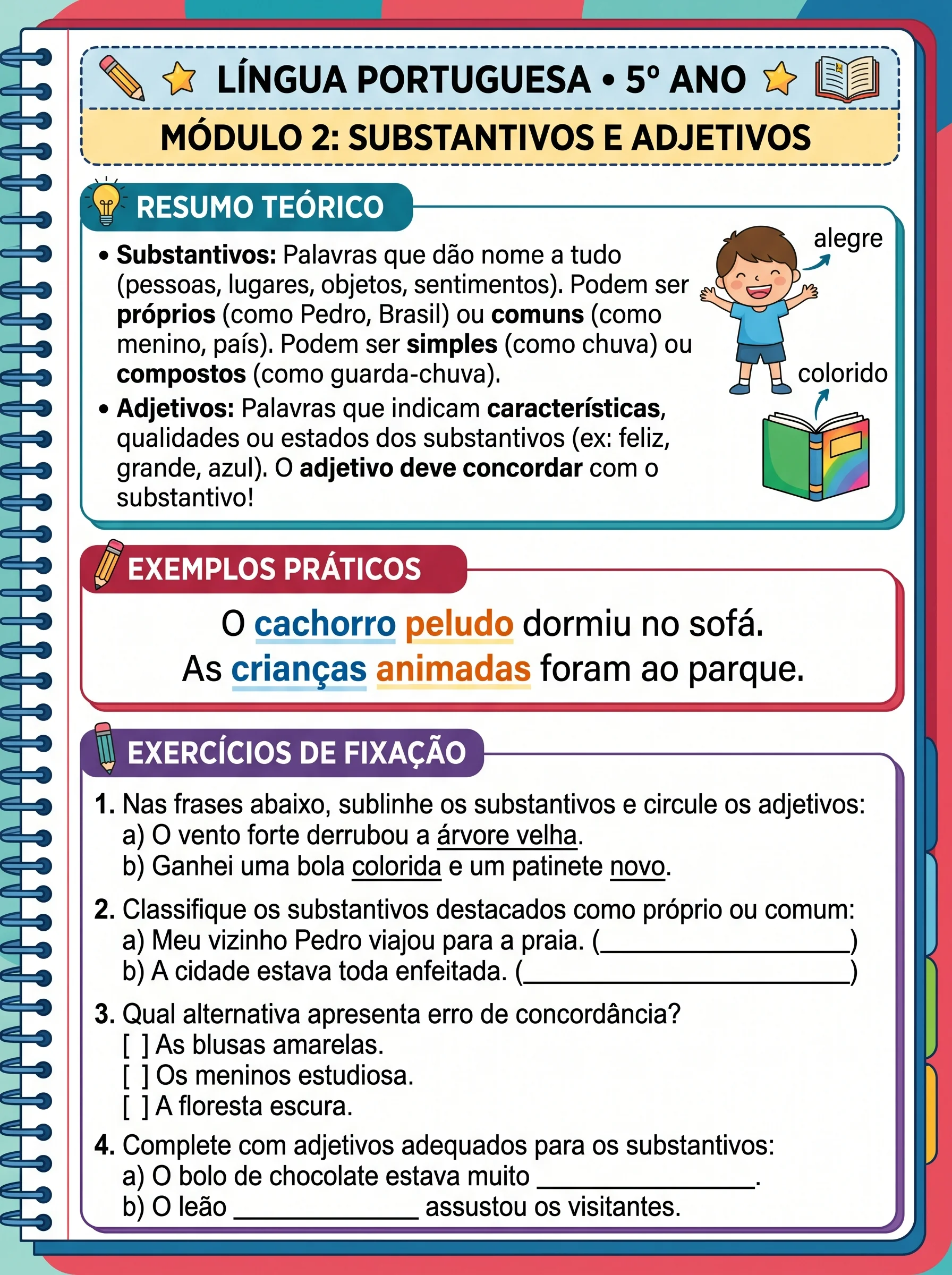 Material de Apoio de Língua Portuguesa – 5º Ano — amostra 4: Material de apoio de Língua Portuguesa para o 5º ano, com…