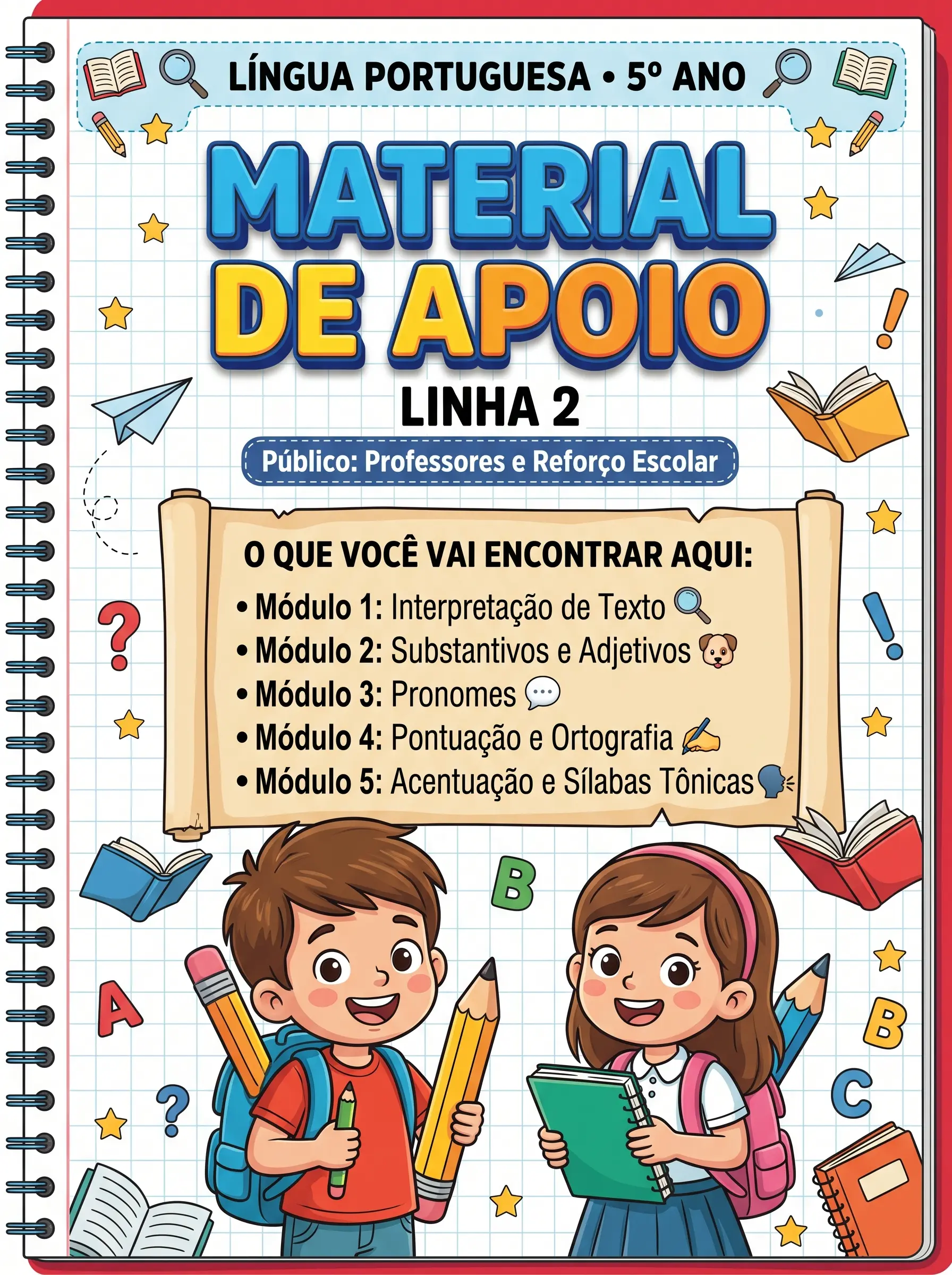 Material de Apoio de Língua Portuguesa – 5º Ano — capa do material