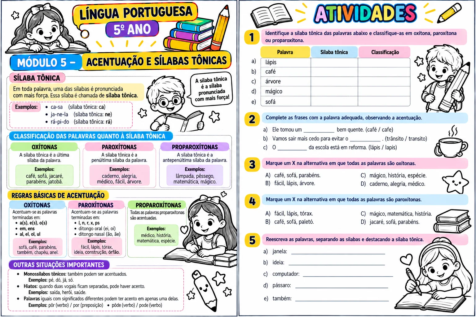 Material de Apoio de Língua Portuguesa – 5º Ano — amostra 1: Material de Apoio de Língua Portuguesa – 5º Ano