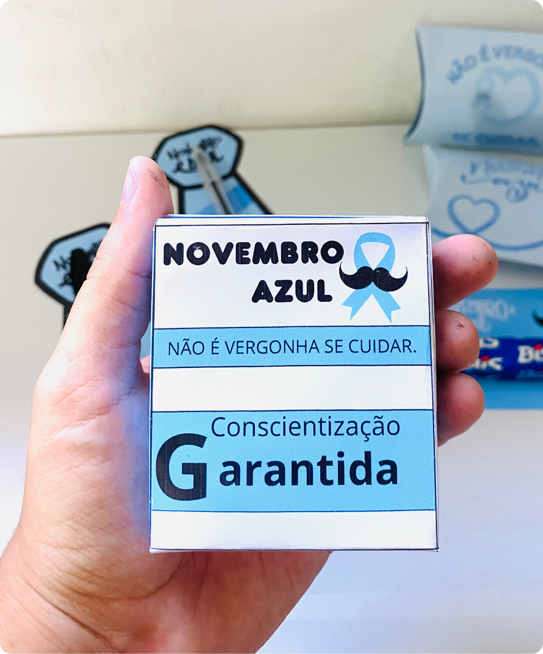 Material de Novembro Azul para imprimir: lembrancinhas — amostra 2: Como aplicar na rotina da escola