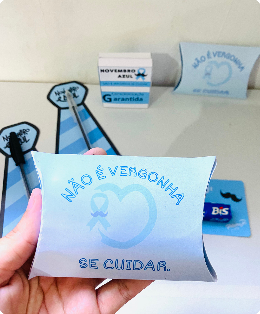 Material de Novembro Azul para imprimir: lembrancinhas — amostra 5: Leve a conscientização sobre a saúde masculina para a…