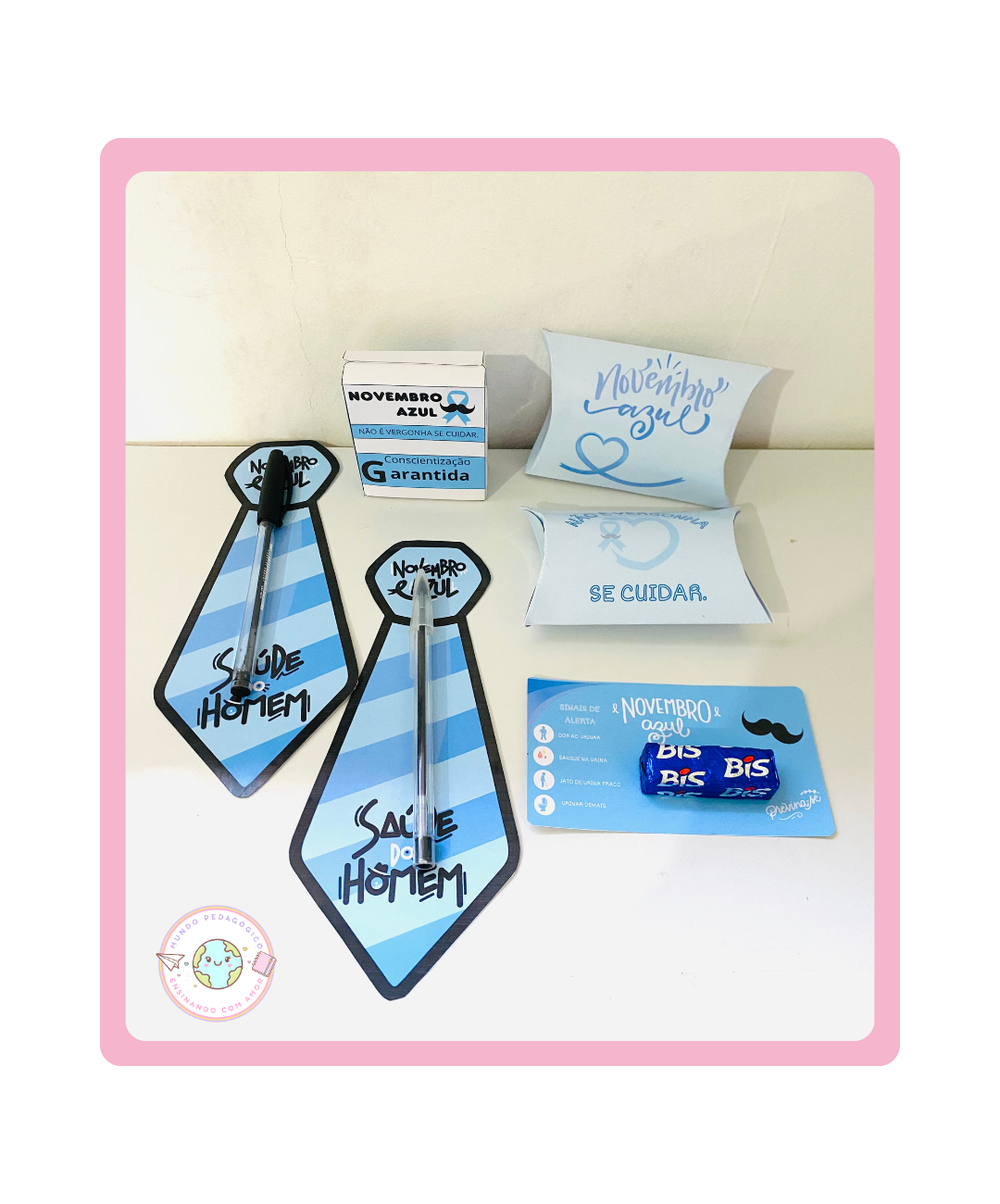 Material de Novembro Azul para imprimir: lembrancinhas — Atividades para Todas as séries: Leve a conscientização sobre a…