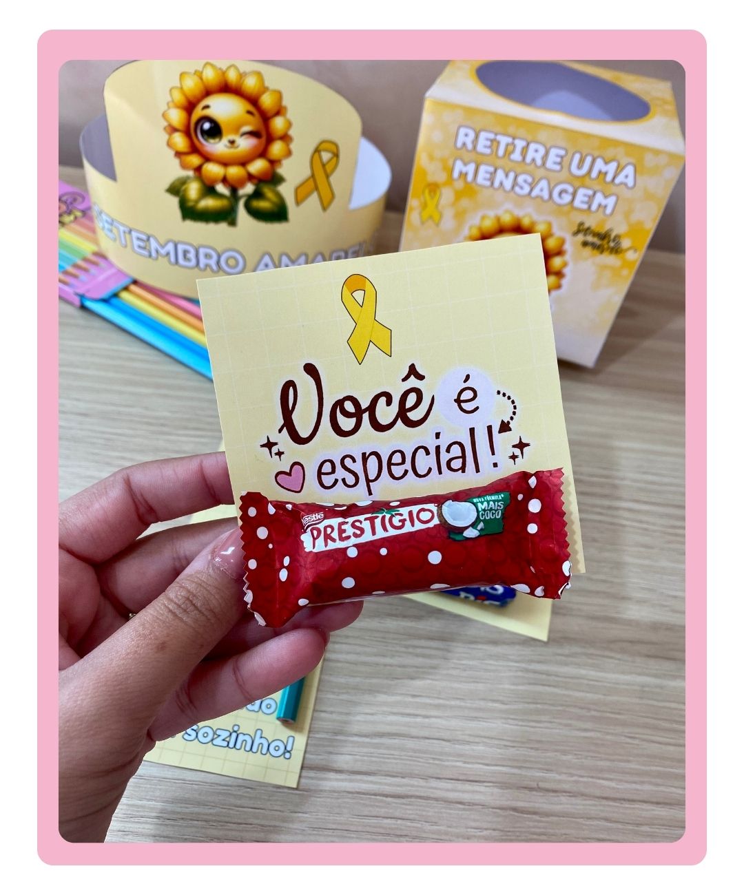 Material de Setembro Amarelo para imprimir — Educação Infantil — amostra 2: Como levar o material para a sala