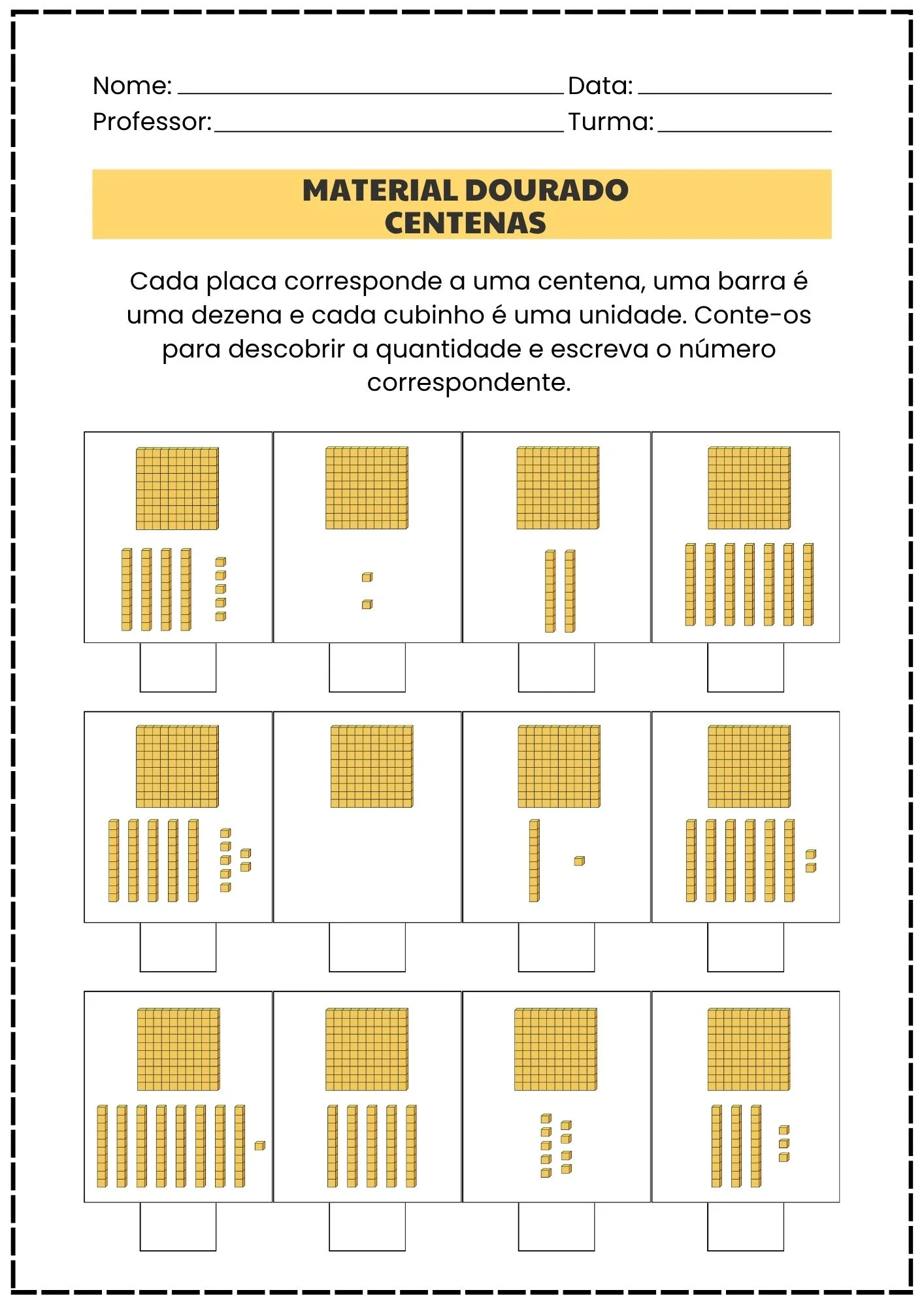 Material Dourado! Sistema de Numeração Decimal. Parte 2 — amostra 1: 23 páginas de atividades com Material Dourado para…