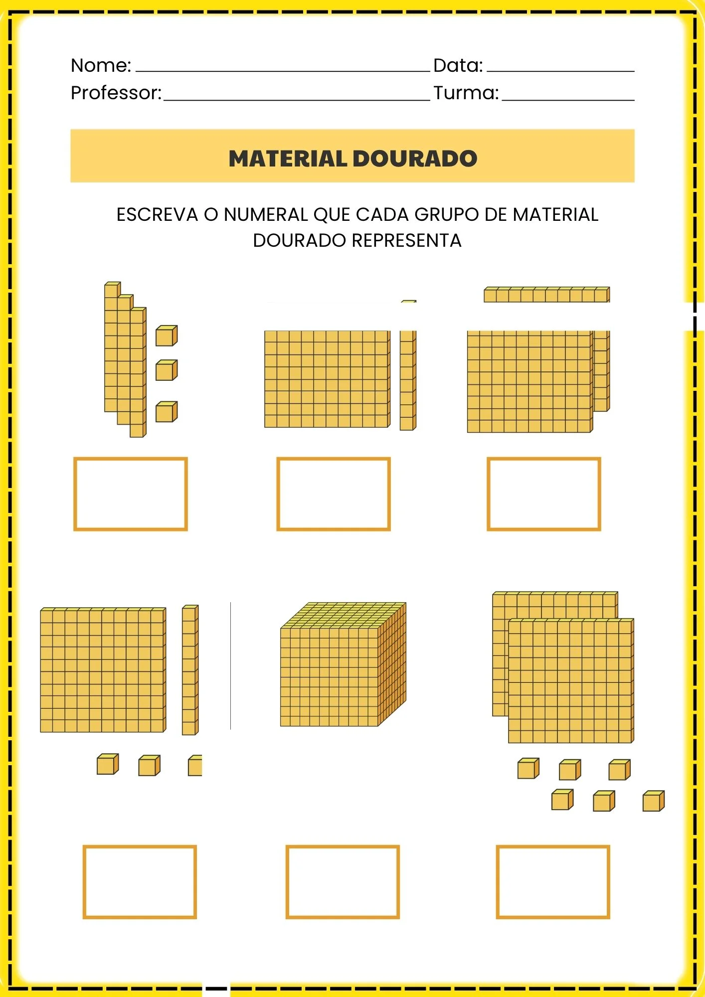 Material Dourado! Sistema de Numeração Decimal. Parte 2 — amostra 3: 23 páginas de atividades com Material Dourado para…