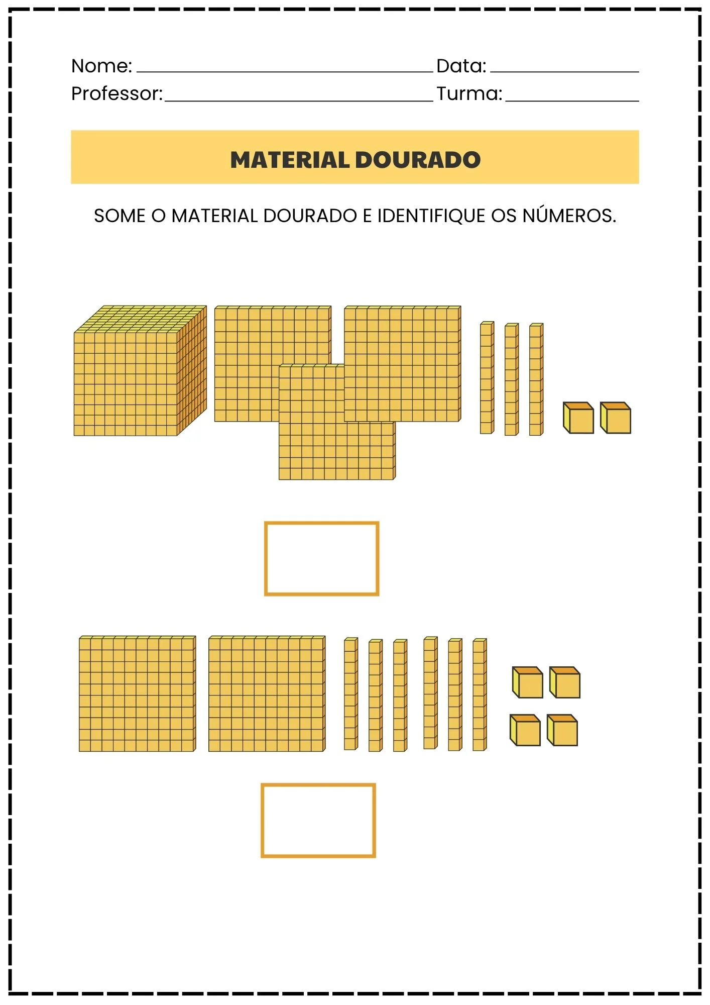 Material Dourado! Sistema de Numeração Decimal. Parte 2 — amostra 6: 23 páginas de atividades com Material Dourado para…