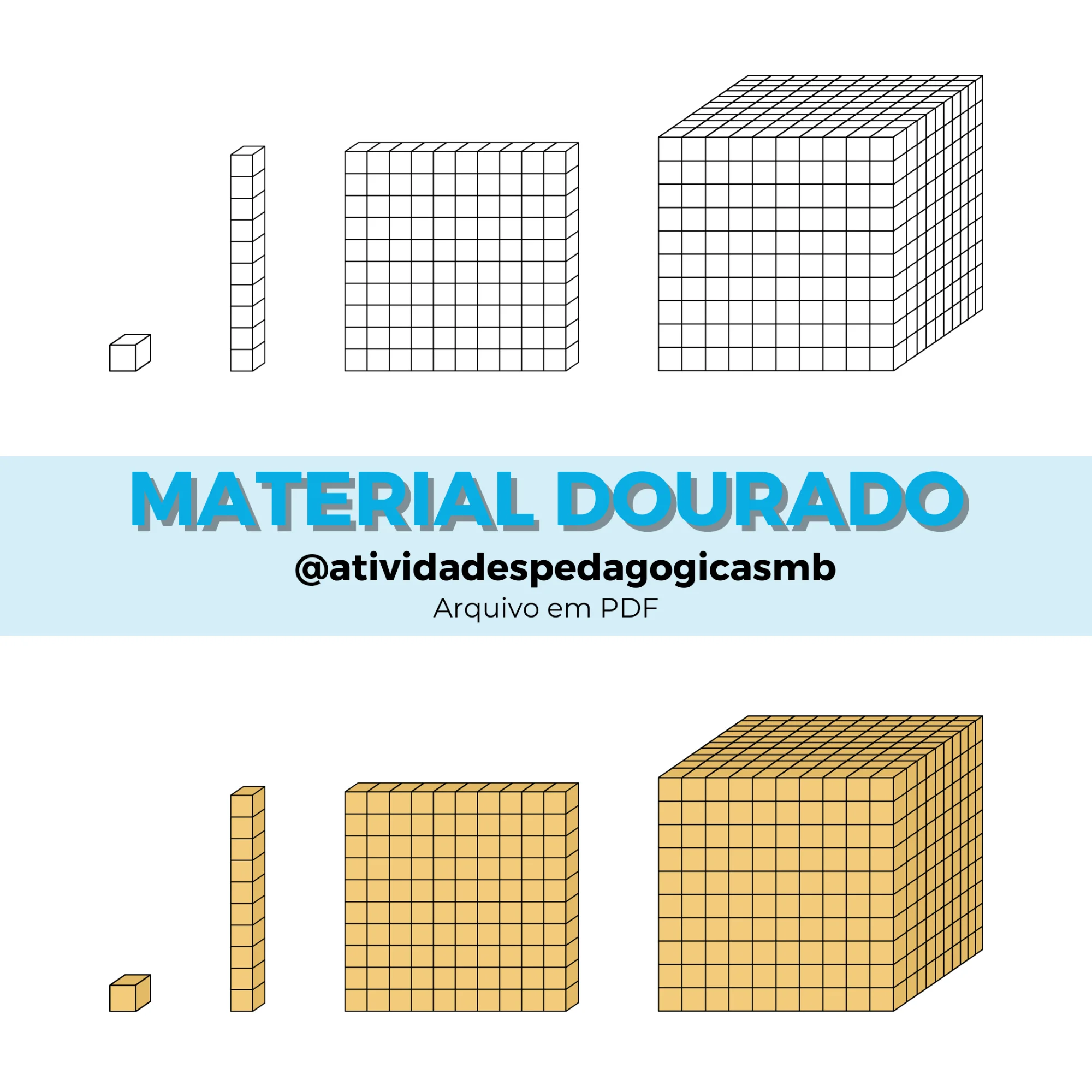Material Manipulável - Material Dourado para Imprimir — capa do material