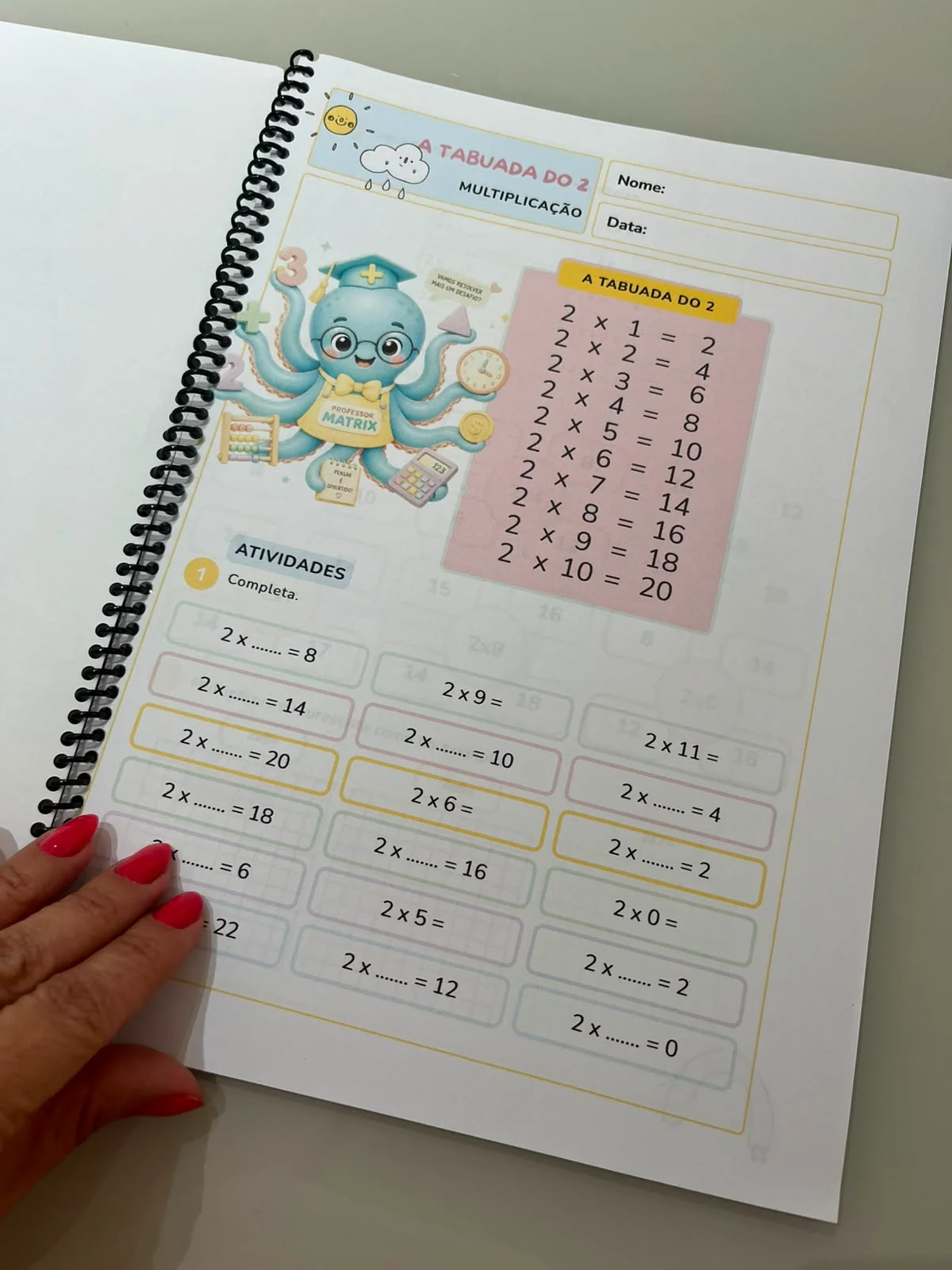 Matrix da multiplicação ilustrada – PDF para Imprimir | 3º ano — amostra 4: Aprender Tabuada Nunca Foi Tão Divertido
