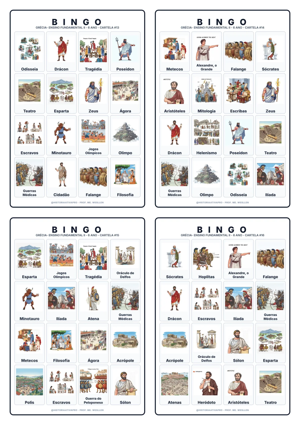 MEGA BINGO DE HISTÓRIA COM 200 JOGOS PROFISSIONAIS — amostra 6: Transforme a revisão de História em um jogo MEGA BINGO DE HISTÓRIA COM 200 JOGOS PROFISSIONAIS — amostra 6: Transforme a revisão de História em um jogo