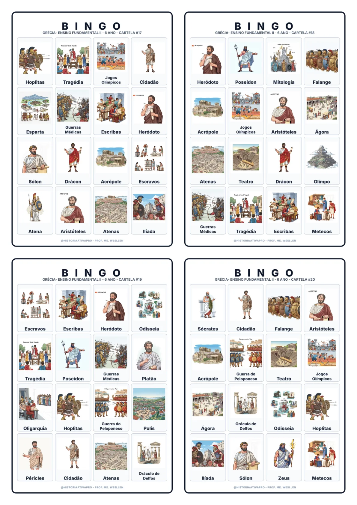 MEGA BINGO DE HISTÓRIA COM 200 JOGOS PROFISSIONAIS — amostra 7: 200 jogos. Diversos conteúdos. Diferentes formatos de… MEGA BINGO DE HISTÓRIA COM 200 JOGOS PROFISSIONAIS — amostra 7: 200 jogos. Diversos conteúdos. Diferentes formatos de…