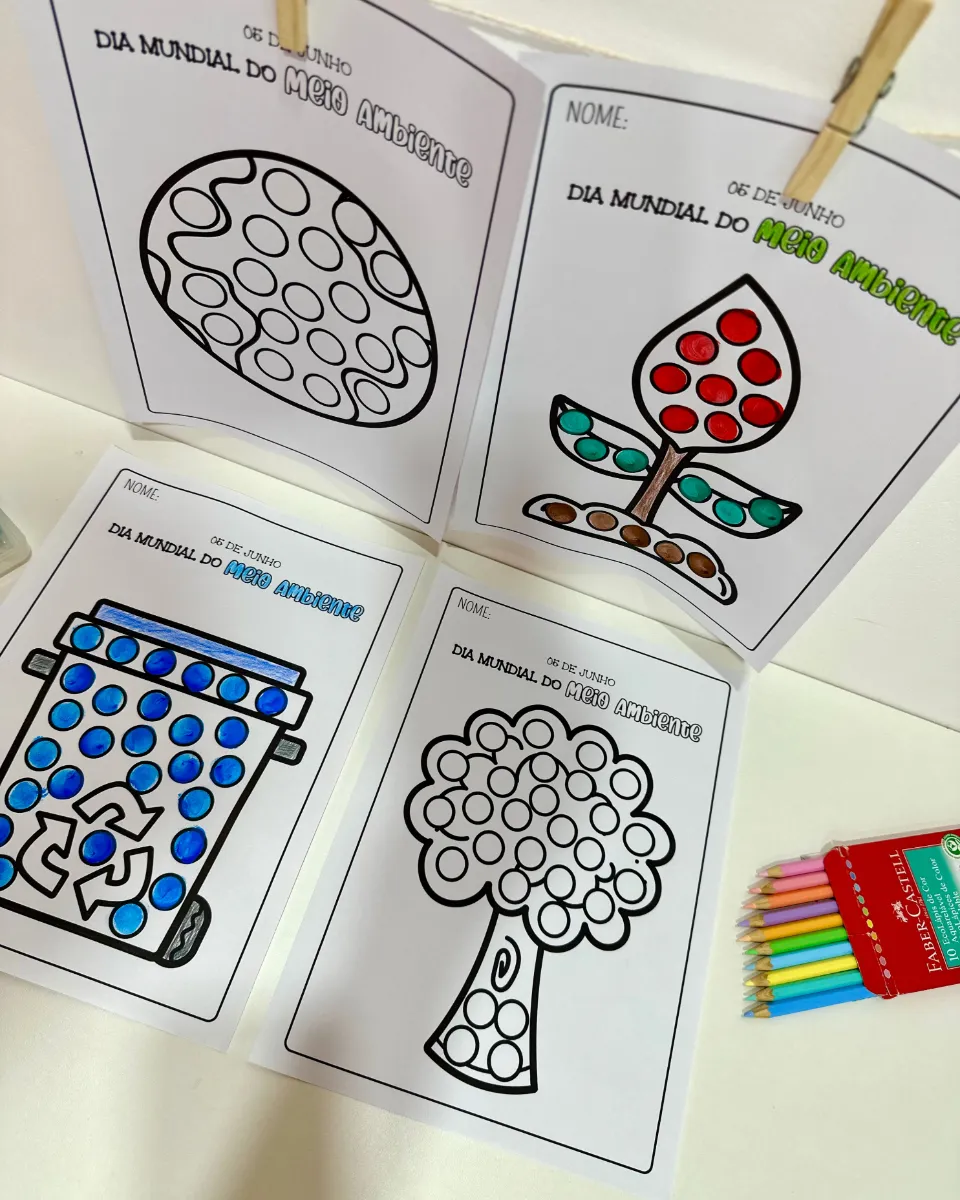 Meio Ambiente: 4 Atividades de Pintura Sensorial em PDF — amostra 3: 4 atividades de pintura sensorial sobre o Meio Ambiente