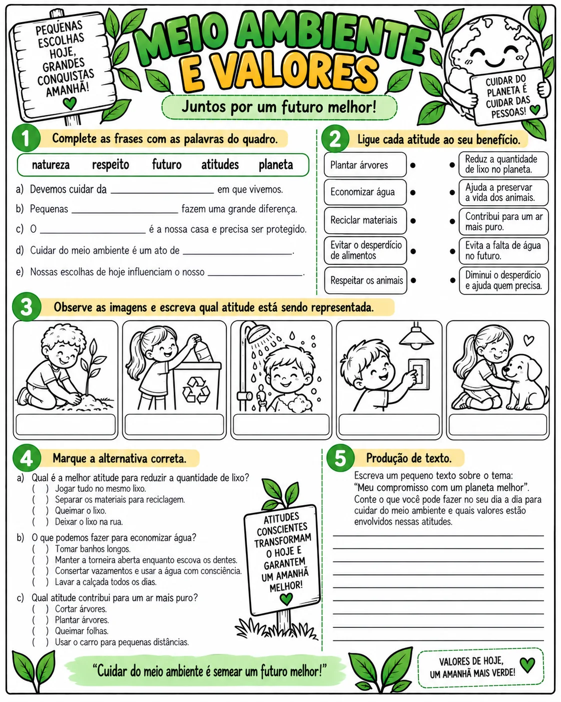 Meio Ambiente e Valores – Atividades para 4º e 5º Ano — amostra 4: 4º ano do Ensino Fundamental