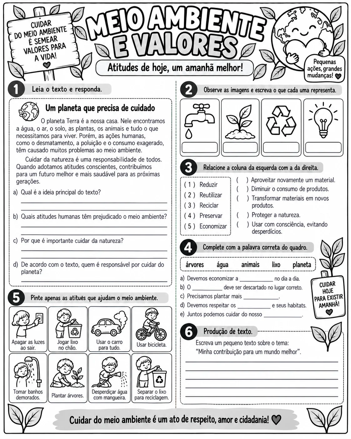 Meio Ambiente e Valores – Atividades para 4º e 5º Ano — amostra 6: Formato e impressão