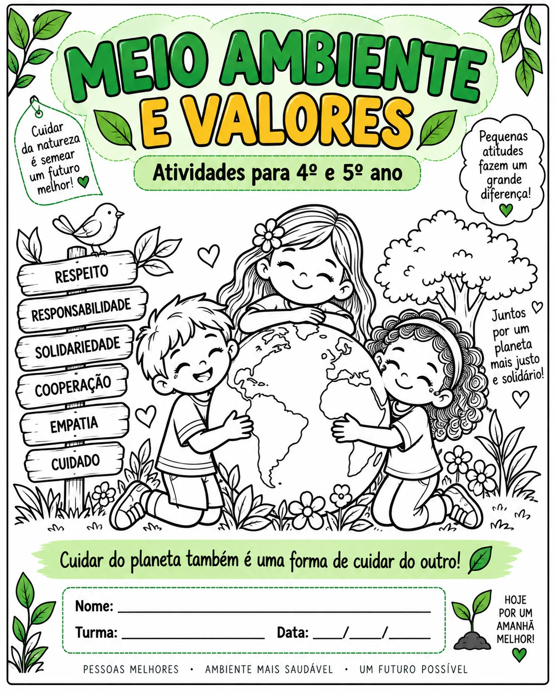 Meio Ambiente e Valores – Atividades para 4º e 5º Ano — Português para 5º ano: Atividades de meio ambiente e valores para…