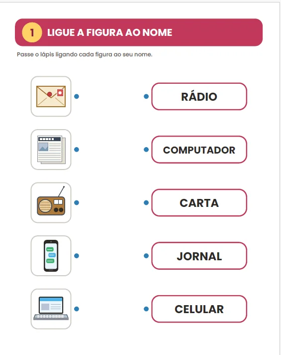 MEIOS DE COMUNICAÇÃO: ONTEM E HOJE - HISTORIA ANOS INICIAIS — amostra 3: Caderno de Atividades – Meios de Comunicação:…