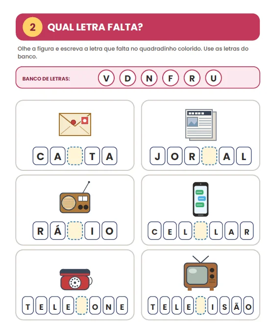 MEIOS DE COMUNICAÇÃO: ONTEM E HOJE - HISTORIA ANOS INICIAIS — amostra 4: Caderno de Atividades – Meios de Comunicação:…