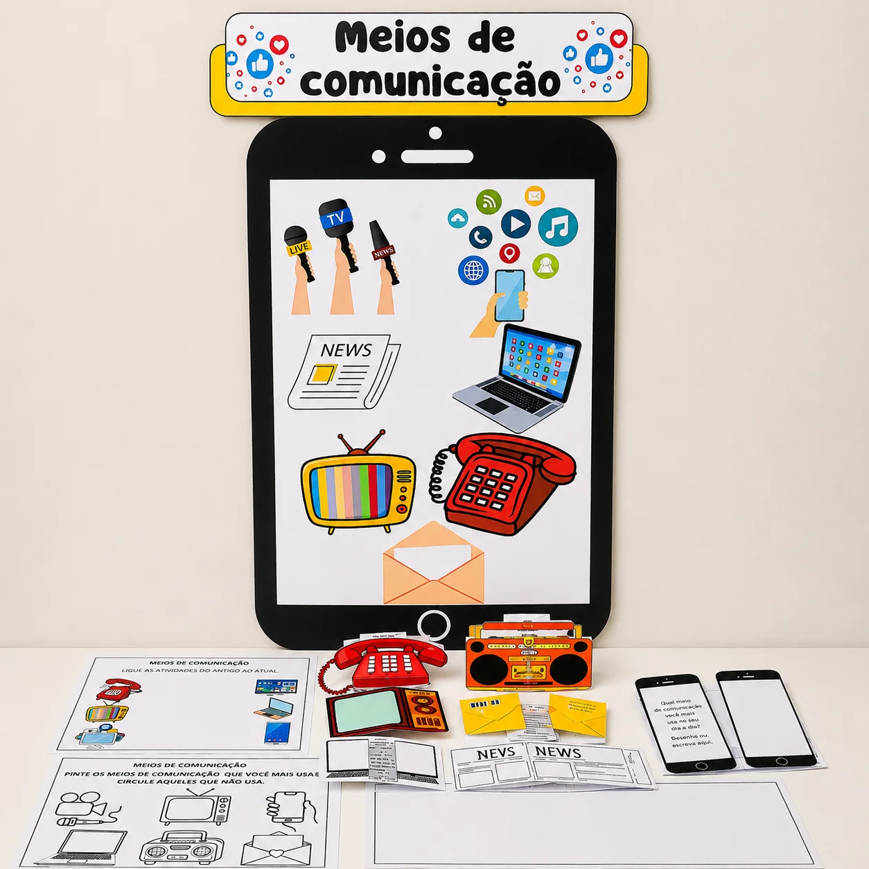 Meios de Comunicação – Recurso Lúdico e Educativo — amostra 1: 📞📺 Meios de Comunicação | Material Pedagógico para…