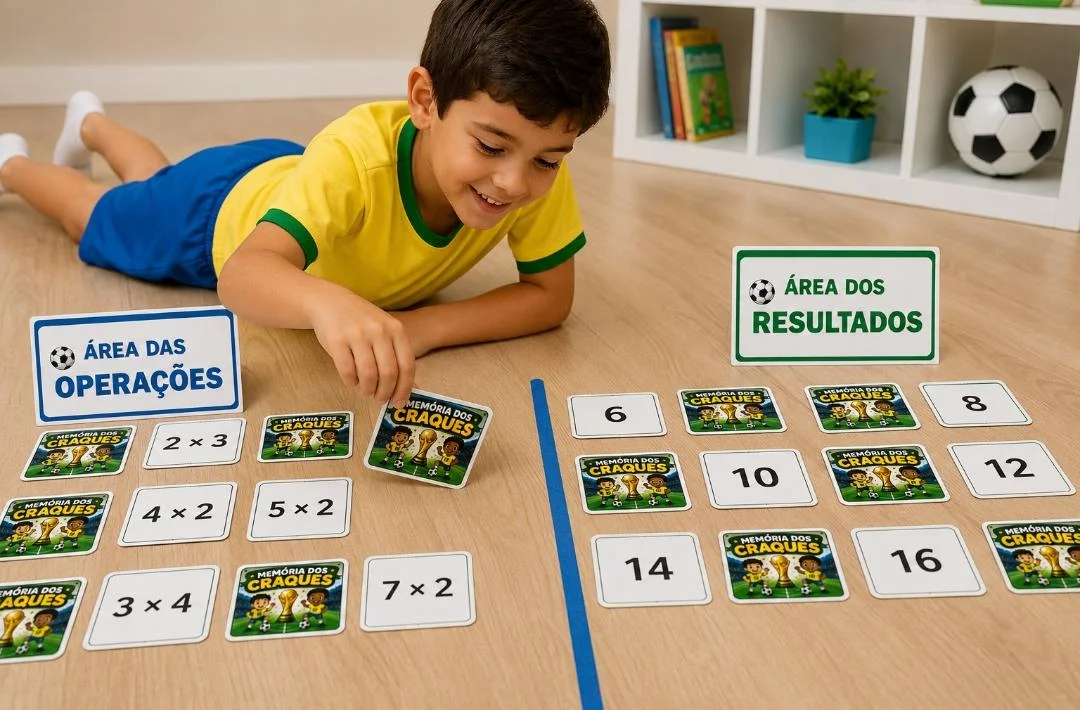 ⚽🏆 MEMÓRIA DOS CRAQUES – TABUADA DA MULTIPLICAÇÃO 🏆⚽ — Jogos pedagógicos para 5º ano: ⚽🏆 MEMÓRIA DOS CRAQUES – TABUADA…