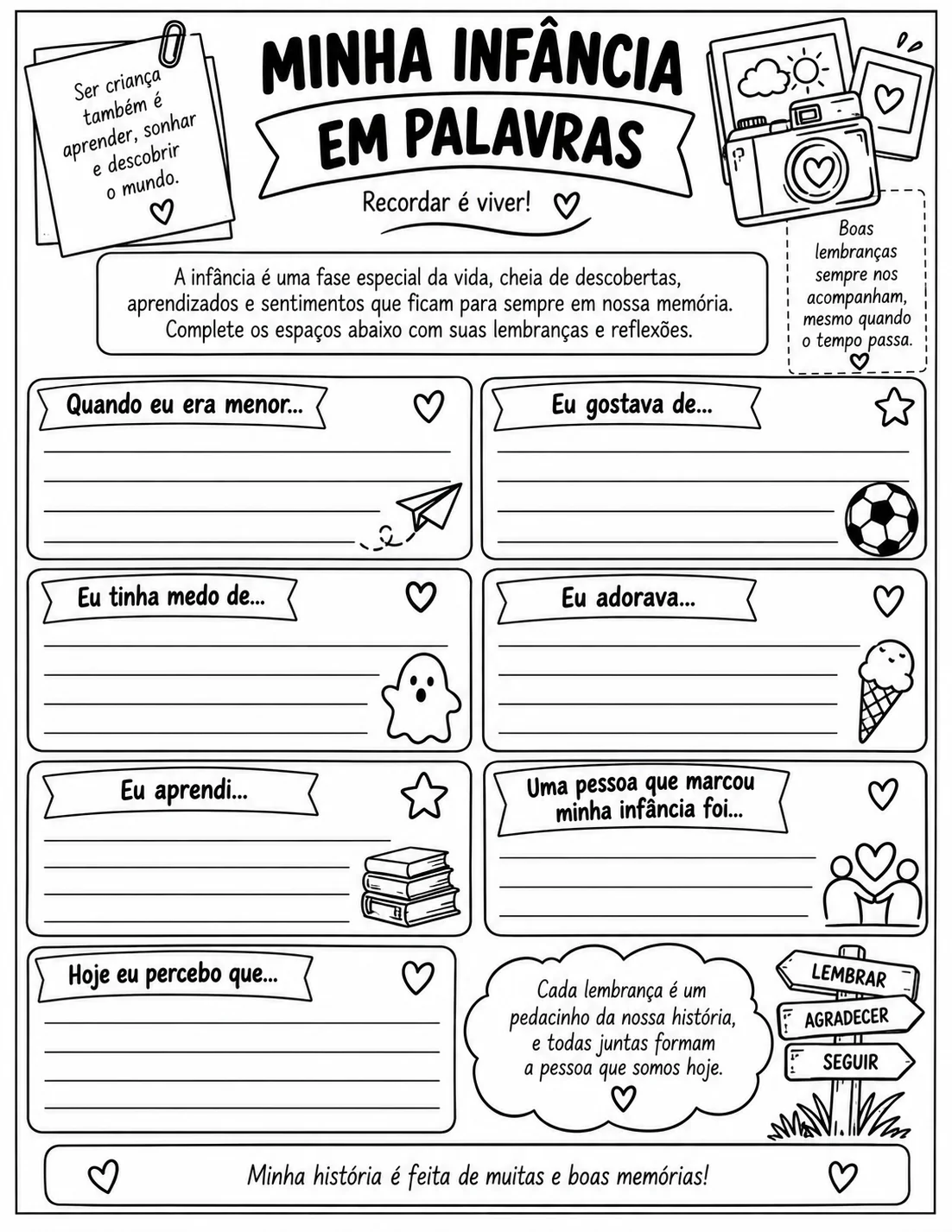Memórias da Infância: Atividades de Escrita – 4º e 5º Ano — amostra 1: O que está incluso